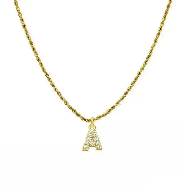 KETTE MIT BUCHSTABEN GOLD - DIAMANT - Königlicher Siegelring