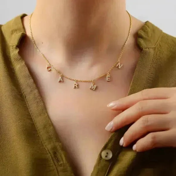 KETTE MIT NAMEN - ANFANGSBUCHSTABEN KETTEN DAMEN TREND - Königlicher Siegelring