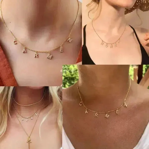 KETTE MIT NAMEN - ANFANGSBUCHSTABEN KETTEN DAMEN TREND - Königlicher Siegelring