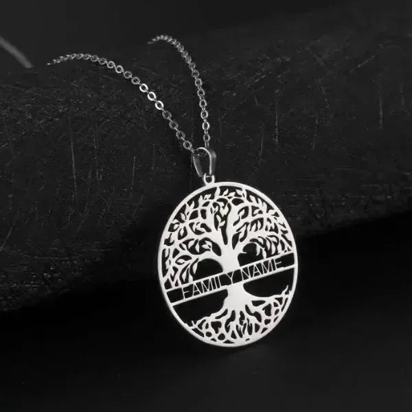KETTE MIT NAMEN GOLD UND SILBER LEBENSBAUM - Königlicher Siegelring