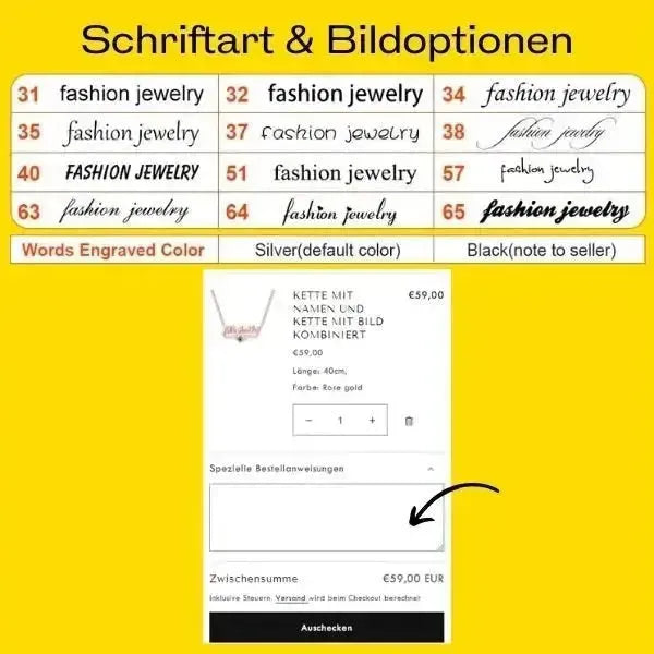 KETTE MIT NAMEN PERSONALISIERT HERZ - Königlicher Siegelring
