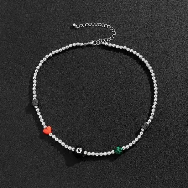 PERLENKETTE HERREN WEISS MINI PERLEN - Königlicher Siegelring