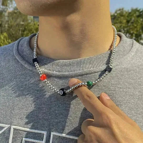 PERLENKETTE HERREN WEISS MINI PERLEN - Königlicher Siegelring