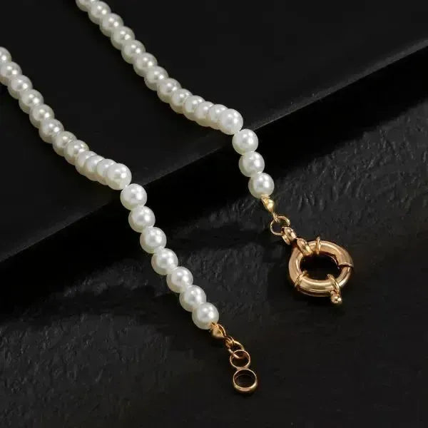 PERLENKETTE HERREN WEISS UND GOLD - Königlicher Siegelring