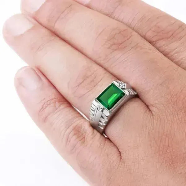 RING SIEGELRING SILBER WEISSGOLD PLATTIERT ELEGANT UND GROSSZÜGIG - Königlicher Siegelring