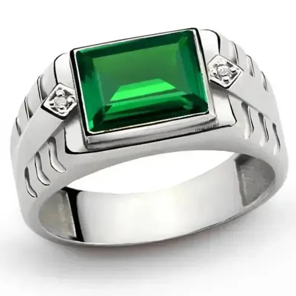 RING SIEGELRING SILBER WEISSGOLD PLATTIERT ELEGANT UND GROSSZÜGIG - Königlicher Siegelring