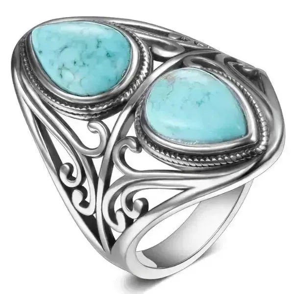 SIEGELRING DAMEN AUS 925ER SILBER WASSERTROPFEN-DESIGN - Königlicher Siegelring