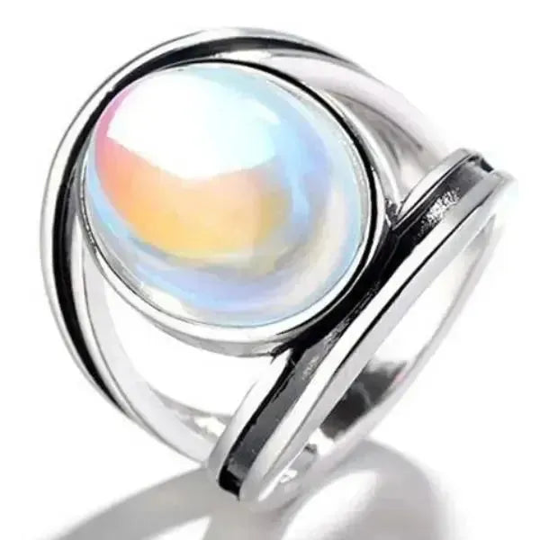 SIEGELRING DAMEN EDELSTAHL MODERNES DESIGN BLAUES GLAS - Königlicher Siegelring