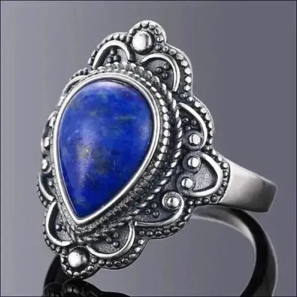 SIEGELRING DAMEN SILBER MIT RUBIN LAPIS STEIN - Königlicher Siegelring