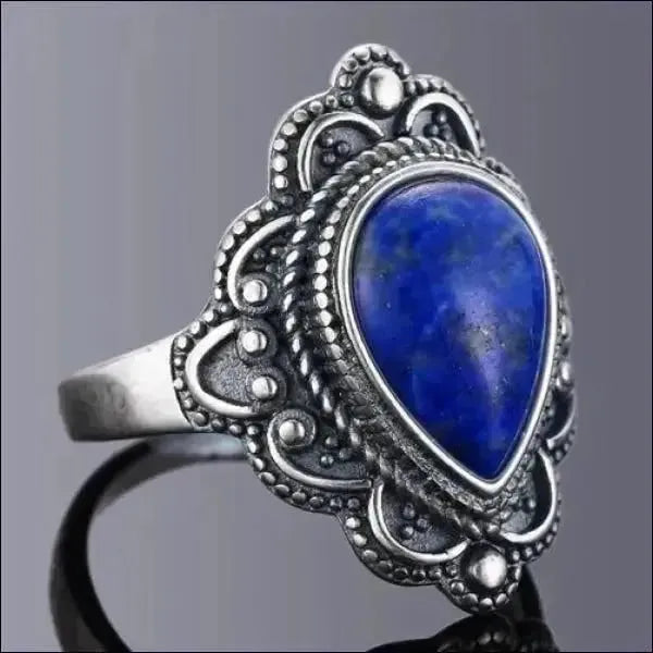 SIEGELRING DAMEN SILBER MIT RUBIN LAPIS STEIN - Königlicher Siegelring