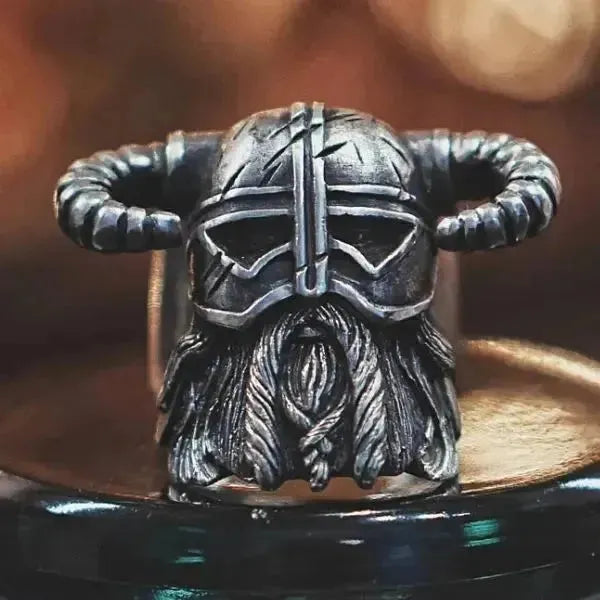 SIEGELRING HERREN AUS EDELSTAHL DES LEGENDÄREN WIKINGER-KRIEGERS - Königlicher Siegelring