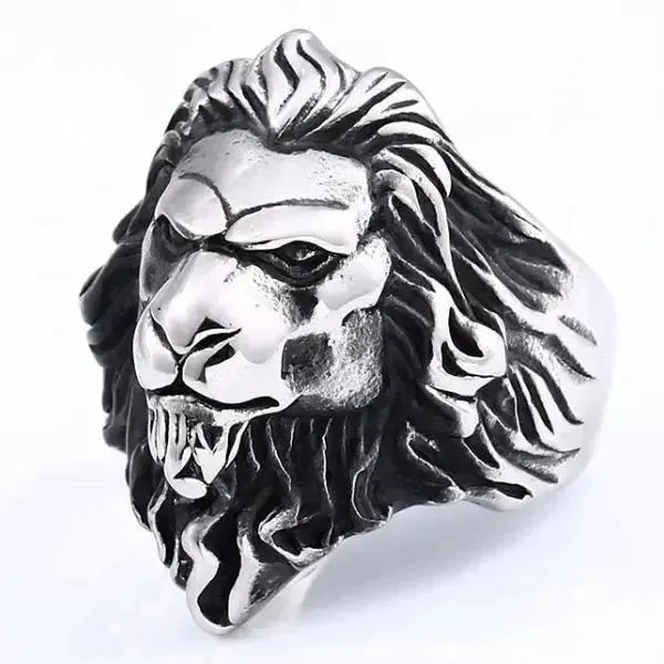SIEGELRING HERREN LÖWENKOPF ROCK STIL DESIGN UNUMGÄNGLICH - Königlicher Siegelring