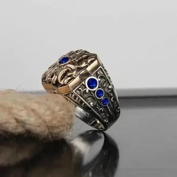 SIEGELRING HERREN SILBER HANDGEFERTIGT DESIGN MODERN ZEITGENÖSSISCH - Königlicher Siegelring