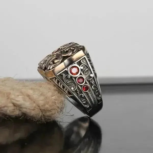 SIEGELRING HERREN SILBER HANDGEFERTIGT DESIGN MODERN ZEITGENÖSSISCH - Königlicher Siegelring