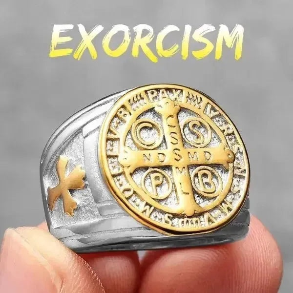 SIEGELRING HERREN SILBER SAINT BENEDICT SIEGEL DER TEMPLER - Königlicher Siegelring