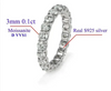 Moissanit Eternity Ring – 2mm, 925 Silber - Königlicher Siegelring