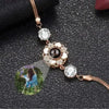 ARMBAND MIT BILD IM STEIN PERSONALISIERTES FOTO - HERZ-DIAMANT - 925 ECHT SILBER - Königlicher Siegelring