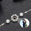 ARMBAND MIT BILD IM STEIN PERSONALISIERTES FOTO - HERZ-DIAMANT - 925 ECHT SILBER - Königlicher Siegelring