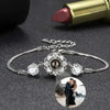 ARMBAND MIT BILD IM STEIN PERSONALISIERTES FOTO - HERZ-DIAMANT - 925 ECHT SILBER - Königlicher Siegelring