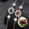 ARMBAND MIT BILD IM STEIN PERSONALISIERTES FOTO - HERZ-DIAMANT - 925 ECHT SILBER - Königlicher Siegelring
