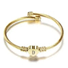 Armband mit Buchstaben Mode Madchen Gold Farbe Edelstahl Herz Armband - Königlicher Siegelring