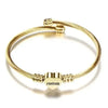Armband mit Buchstaben Mode Madchen Gold Farbe Edelstahl Herz Armband - Königlicher Siegelring