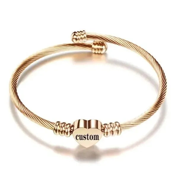 Armband mit Buchstaben Mode Madchen Gold Farbe Edelstahl Herz Armband - Königlicher Siegelring