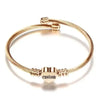 Armband mit Buchstaben Mode Madchen Gold Farbe Edelstahl Herz Armband - Königlicher Siegelring