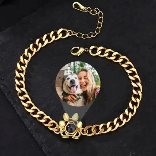 Armband mit Foto im Stein - Hund Katze Kralle - Königlicher Siegelring