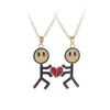 Freundschaftsketten für 2 Magnetische Love Stickman - Königlicher Siegelring