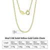 GOLDKETTE DAMEN 585 - ECHTE 14K MASSIV GOLD KABELKETTE - Königlicher Siegelring
