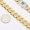 GOLDKETTE HERREN 15MM MIAMI KUBANISCHE HALSKETTE ECHT 14K GELBGOLD GOLD KETTE - Königlicher Siegelring