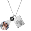 KETTE MIT BILD IM STEIN - 925 STERLING SILBER - BLUME IN PLAKETTE - Königlicher Siegelring