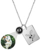 KETTE MIT BILD IM STEIN - 925 STERLING SILBER - BLUME IN PLAKETTE - Königlicher Siegelring
