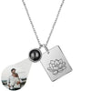 KETTE MIT BILD IM STEIN - 925 STERLING SILBER - BLUME IN PLAKETTE - Königlicher Siegelring