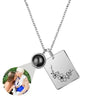 KETTE MIT BILD IM STEIN - 925 STERLING SILBER - BLUME IN PLAKETTE - Königlicher Siegelring