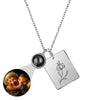 KETTE MIT BILD IM STEIN - 925 STERLING SILBER - BLUME IN PLAKETTE - Königlicher Siegelring