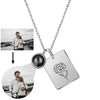 KETTE MIT BILD IM STEIN - 925 STERLING SILBER - BLUME IN PLAKETTE - Königlicher Siegelring