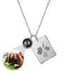 KETTE MIT BILD IM STEIN - 925 STERLING SILBER - BLUME IN PLAKETTE - Königlicher Siegelring