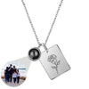 KETTE MIT BILD IM STEIN - 925 STERLING SILBER - BLUME IN PLAKETTE - Königlicher Siegelring