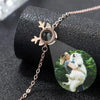 KETTE MIT BILD IM STEIN AUS 925K STERLING SILBER - HIRSCH-HALSKETTE - Königlicher Siegelring