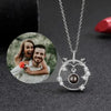 KETTE MIT BILD IM STEIN - ECHT SILBER PERSONALISIERTE PROJEKTION FOTO - HIRSCHGEWEIH UND DIAMANTEN - Königlicher Siegelring
