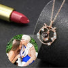 KETTE MIT BILD IM STEIN - ECHT SILBER PERSONALISIERTE PROJEKTION FOTO - HIRSCHGEWEIH UND DIAMANTEN - Königlicher Siegelring