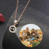 KETTE MIT BILD IM STEIN HALSKETTE FÜR FRAUEN KREISFORMIGE PROJEKTION FOTO ANHANGER - Königlicher Siegelring