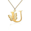 KETTE MIT BUCHSTABEN GOLD SCHMETTERLING HALSKETTE - SCHMUCK FÜR DAMEN ANFANGSBUCHSTABE - Königlicher Siegelring