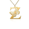 KETTE MIT BUCHSTABEN GOLD SCHMETTERLING HALSKETTE - SCHMUCK FÜR DAMEN ANFANGSBUCHSTABE - Königlicher Siegelring