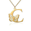KETTE MIT BUCHSTABEN GOLD SCHMETTERLING HALSKETTE - SCHMUCK FÜR DAMEN ANFANGSBUCHSTABE - Königlicher Siegelring