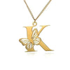 KETTE MIT BUCHSTABEN GOLD SCHMETTERLING HALSKETTE - SCHMUCK FÜR DAMEN ANFANGSBUCHSTABE - Königlicher Siegelring