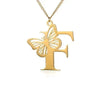 KETTE MIT BUCHSTABEN GOLD SCHMETTERLING HALSKETTE - SCHMUCK FÜR DAMEN ANFANGSBUCHSTABE - Königlicher Siegelring