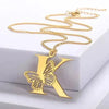 KETTE MIT BUCHSTABEN GOLD SCHMETTERLING HALSKETTE - SCHMUCK FÜR DAMEN ANFANGSBUCHSTABE - Königlicher Siegelring